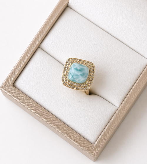Anillo Cuadro Larimar REF ANL2-2