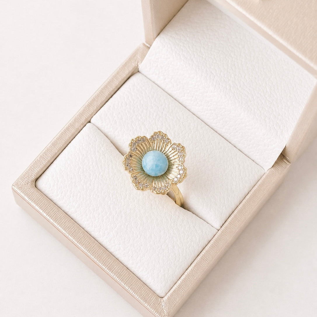 Anillo Flor Zircon REF ANL2