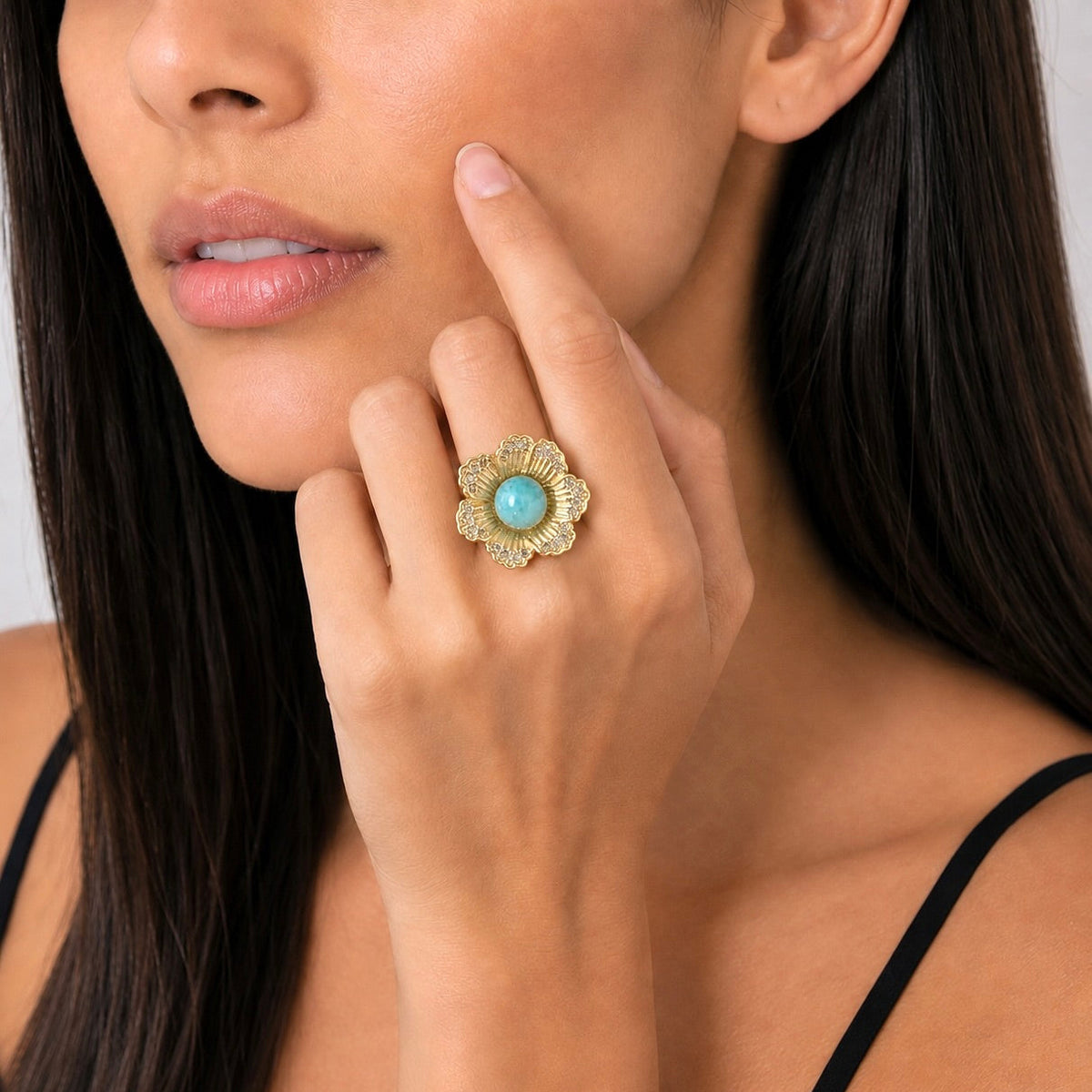 Anillo Flor Zircon REF ANL2