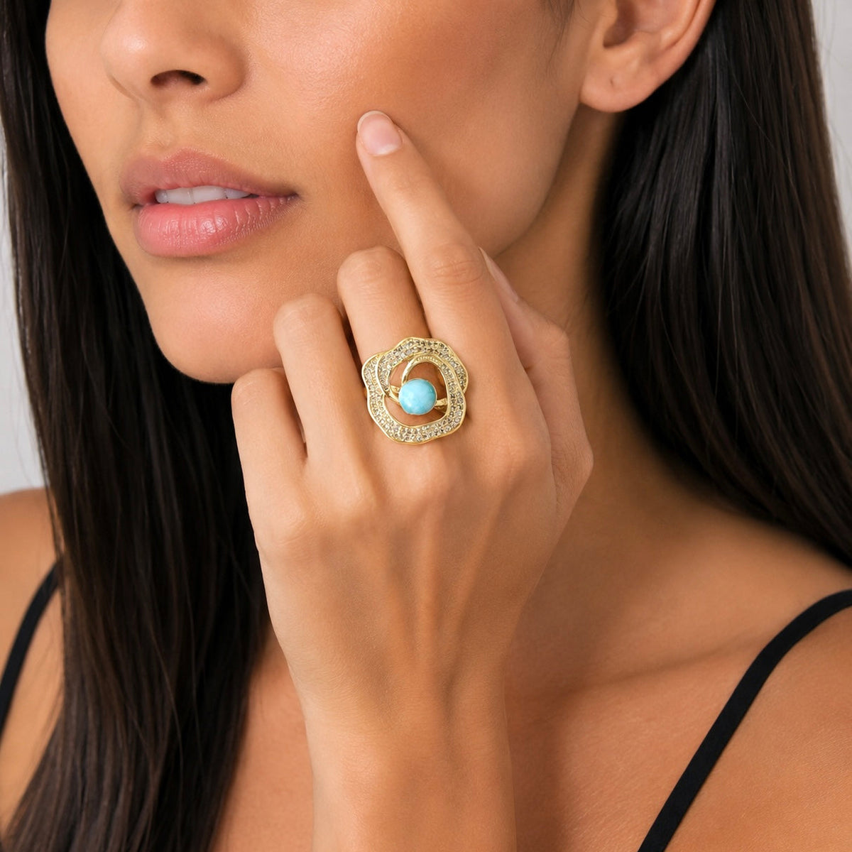Anillo Flor Zircon REF ANL2