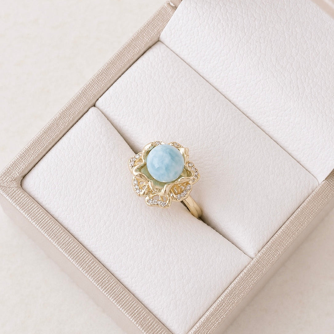Anillo Larimar Bola REF ANL2-6