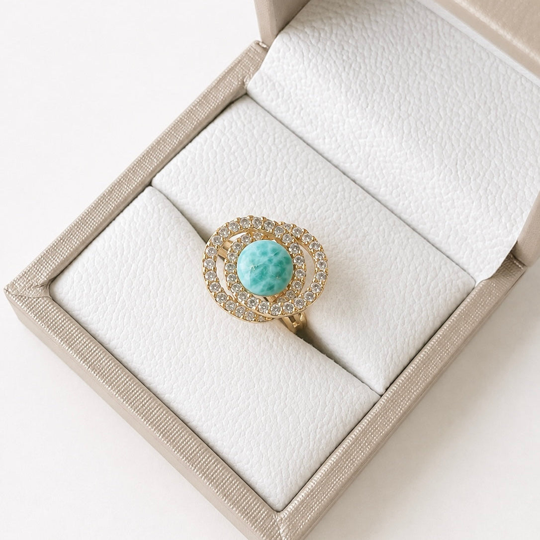 Anillo Larimar Circonia REF ANL2-1