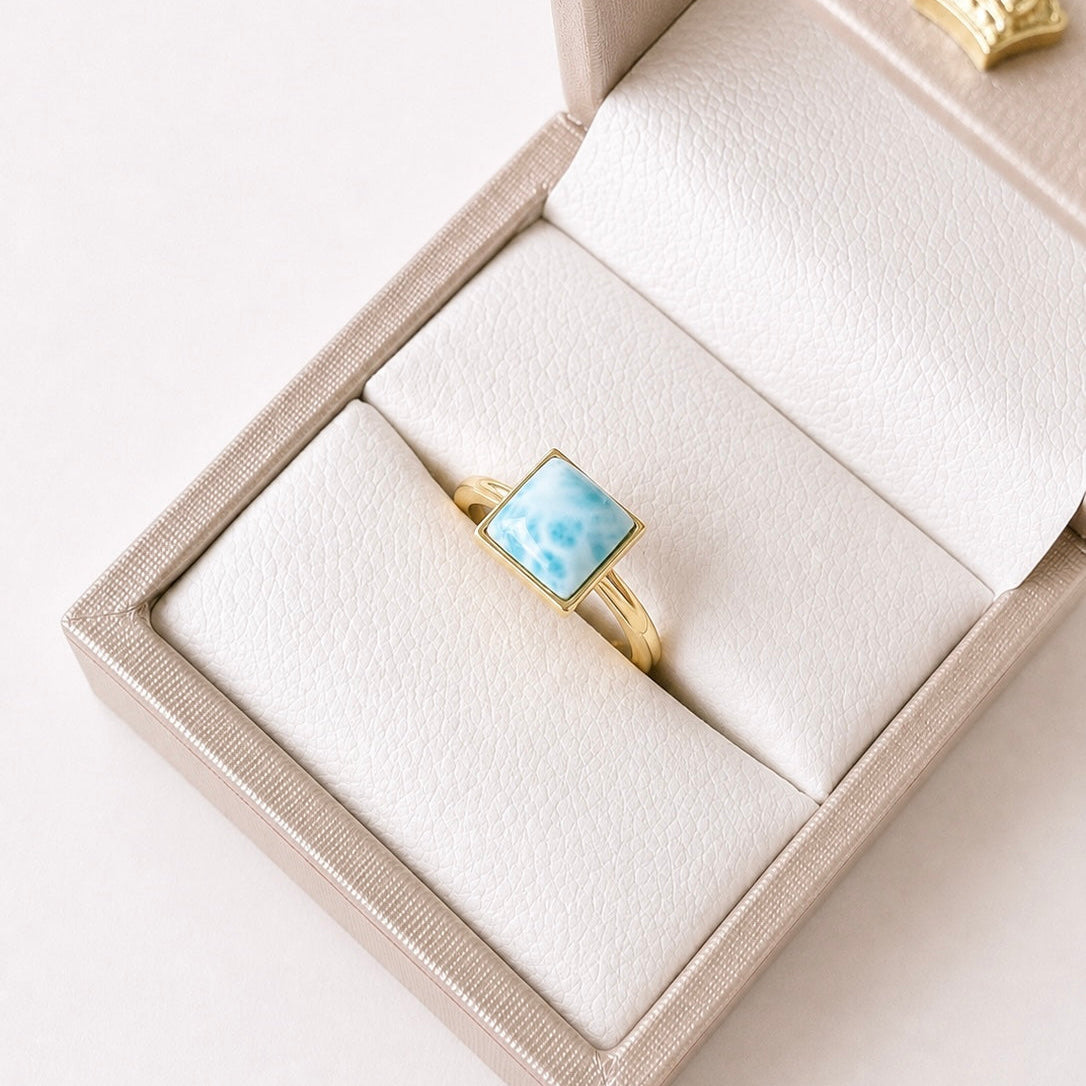 Anillo Larimar Cuadro REF ANL1-8