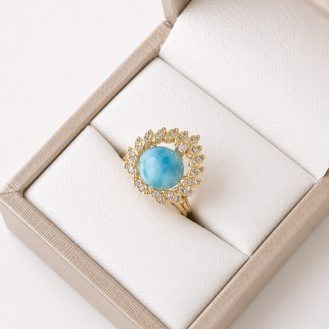 Anillo Larimar Flor REF ANL2