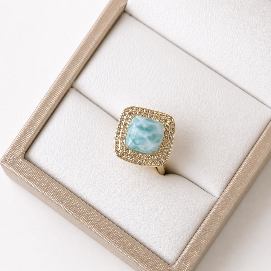 Anillo Larimar Flor REF ANL2-2