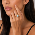 Anillo larimar ojo zircon REF ANL2-5