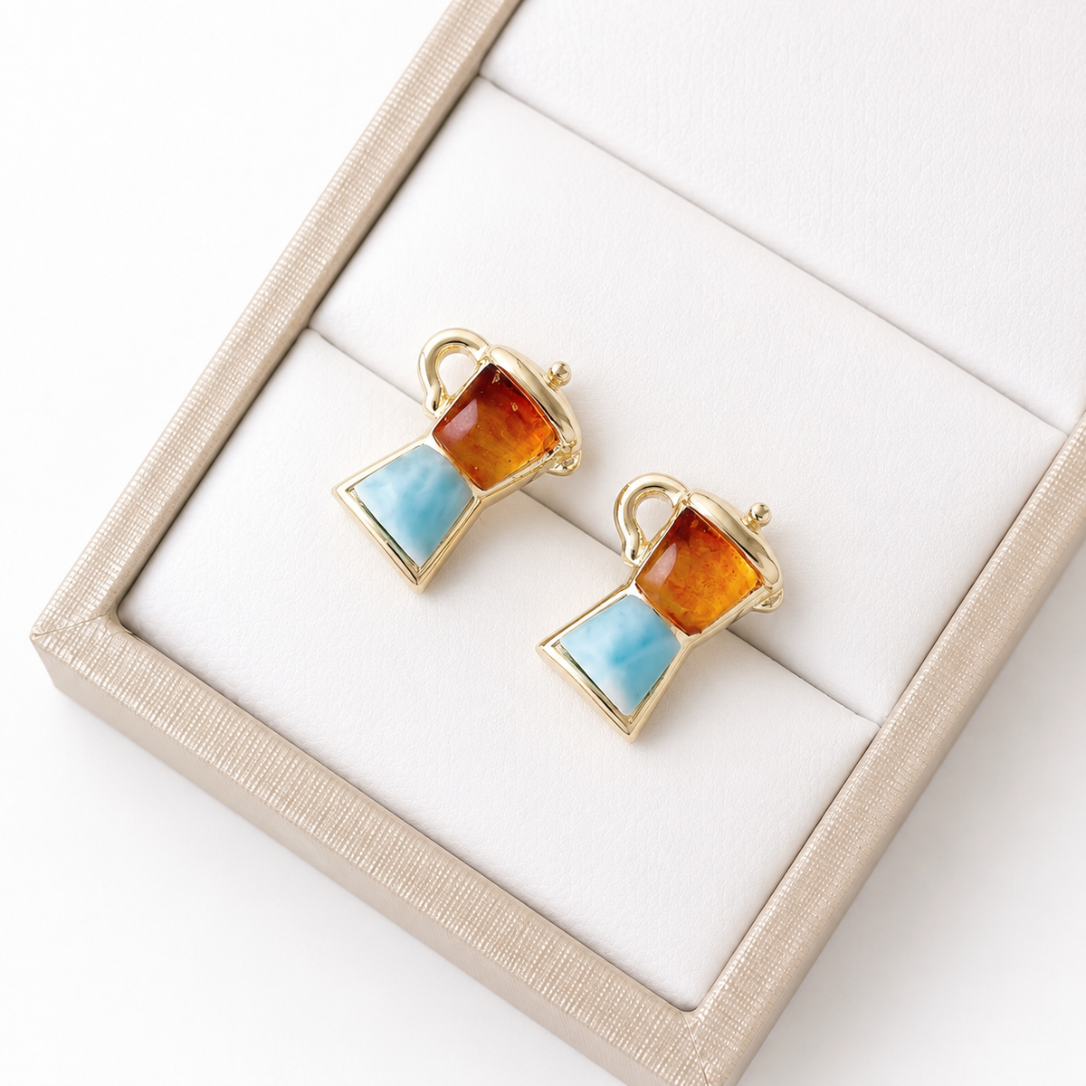 Topo greca doble larimar y ámbar REF TPL11-1